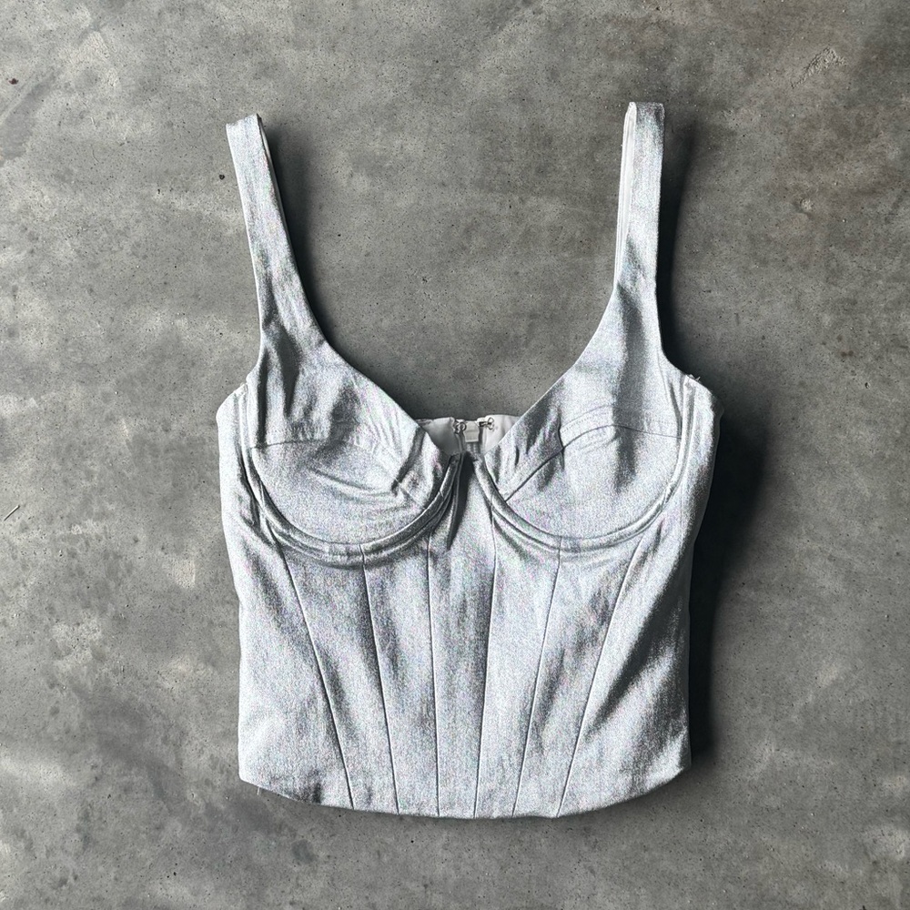 Fashion nova silver crop top